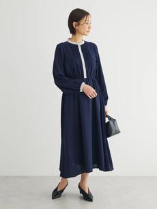 ・ELENCARE DUE バイカラーピンタックワンピ ・ELENCARE DUE バイカラーピンタックワンピ